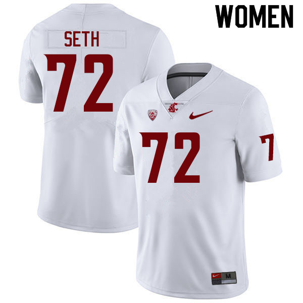 Women #72 Jakobus Seth Washington State Cougars College Football Jerseys Sale-White